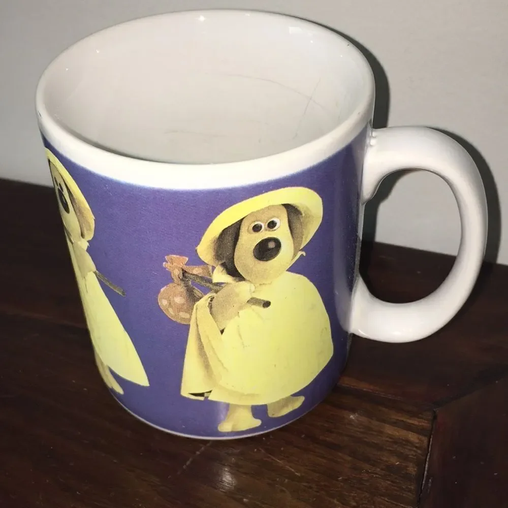 VTG Wallace & Grommit runaway hobo Mug coffee tea cup scratches 1989